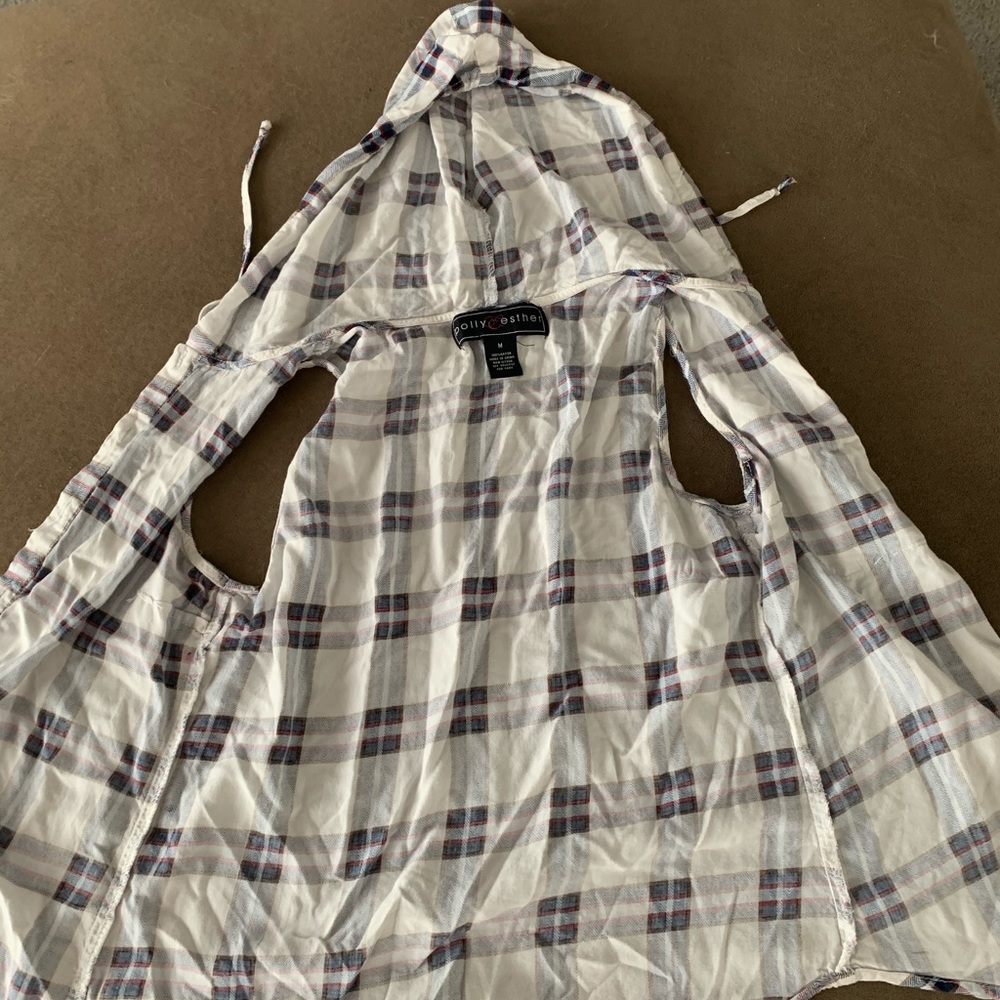 Hoodie Vest, Plaid